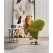 Manhattan Comfort Curl Fabric Swivel Accent Chair in Green (Set of 2)