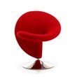 Manhattan Comfort Curl Fabric Swivel Accent Chair in Red (Set of 2)