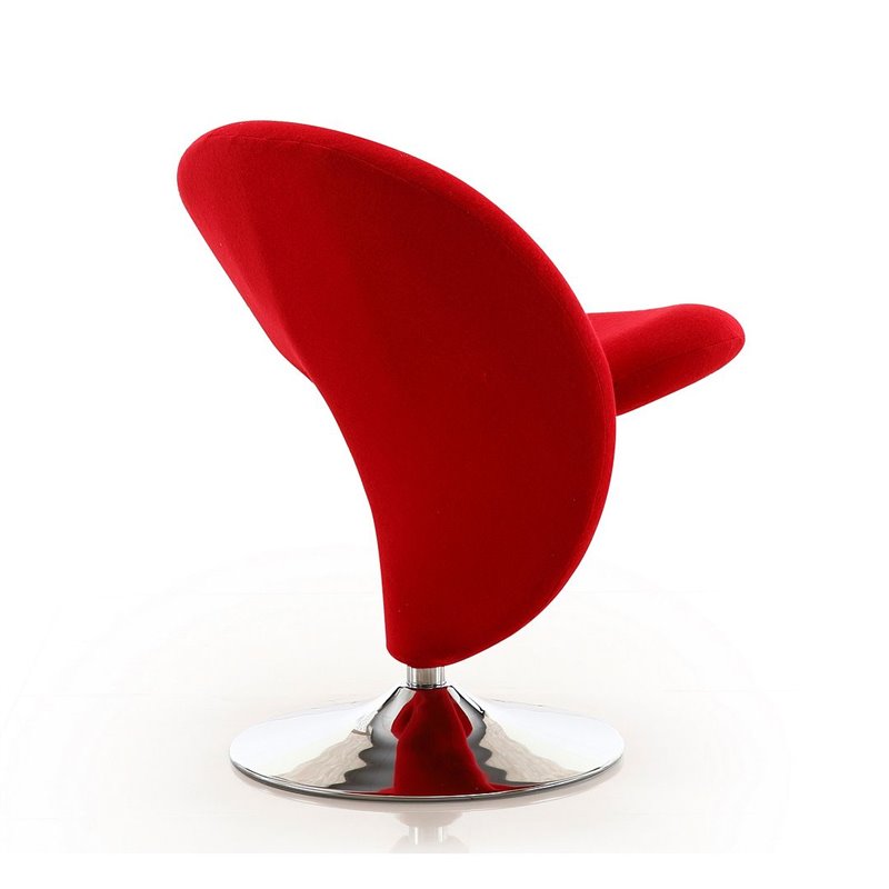 Manhattan Comfort Curl Fabric Swivel Accent Chair in Red (Set of 2)