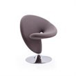 Manhattan Comfort Curl Fabric Swivel Accent Chair in Gray (Set of 2)