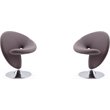 Manhattan Comfort Curl Fabric Swivel Accent Chair in Gray (Set of 2)