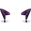 Manhattan Comfort Curl Fabric Swivel Accent Chair in Purple (Set of 2)