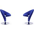 Manhattan Comfort Curl Fabric Swivel Accent Chair in Blue (Set of 2)