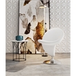 Manhattan Comfort Curl Fabric Swivel Accent Chair in Cream (Set of 2)