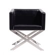 Manhattan Comfort HollyWood Faux Leather Accent Lounge Chair in Black (Set of 2)