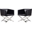 Manhattan Comfort HollyWood Faux Leather Accent Lounge Chair in Black (Set of 2)