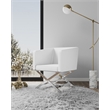 Manhattan Comfort HollyWood Faux Leather Accent Lounge Chair in White (Set of 2)