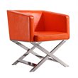 Manhattan Comfort HollyWood Faux Leather Lounge Chair in Orange (Set of 2)