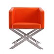 Manhattan Comfort HollyWood Faux Leather Lounge Chair in Orange (Set of 2)