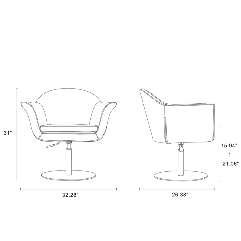 Manhattan Comfort Voyager Fabric Accent Chair in Orange (Set of 2)