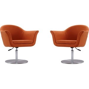Manhattan Comfort Voyager Fabric Accent Chair in Orange (Set of 2)
