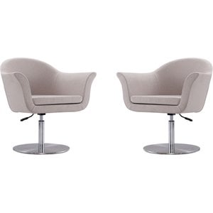 Manhattan Comfort Voyager Fabric Accent Chair in Barley Gray (Set of 2)