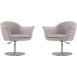 Manhattan Comfort Voyager Fabric Accent Chair in Barley Gray (Set of 2)