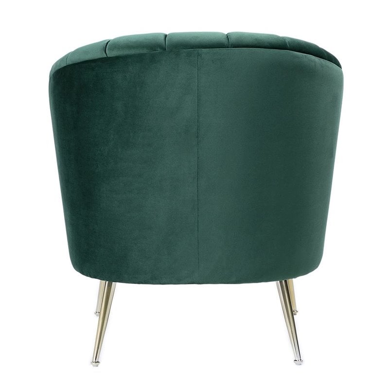 Manhattan Comfort Rosemont Velvet Accent Chair in Green (Set of 2)