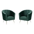 Manhattan Comfort Rosemont Velvet Accent Chair in Green (Set of 2)