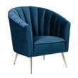 Manhattan Comfort Rosemont Velvet Accent Chair in Blue (Set of 2)