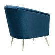 Manhattan Comfort Rosemont Velvet Accent Chair in Blue (Set of 2)