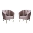 Manhattan Comfort Rosemont Velvet Accent Chair in Blush Pink (Set of 2)