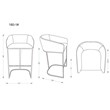 Maklaine Faux Leather Bar Stool Chair Set of 2 in Cream - Semi-circle Seat