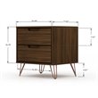 Manhattan Comfort Rockefeller 2-Drawer Wood Nightstand in Brown (Set of 2)