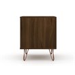 Manhattan Comfort Rockefeller 2-Drawer Wood Nightstand in Brown (Set of 2)