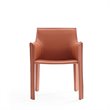 Manhattan Comfort Vogue Faux Leather Armchair in Clay Pink (Set of 2)