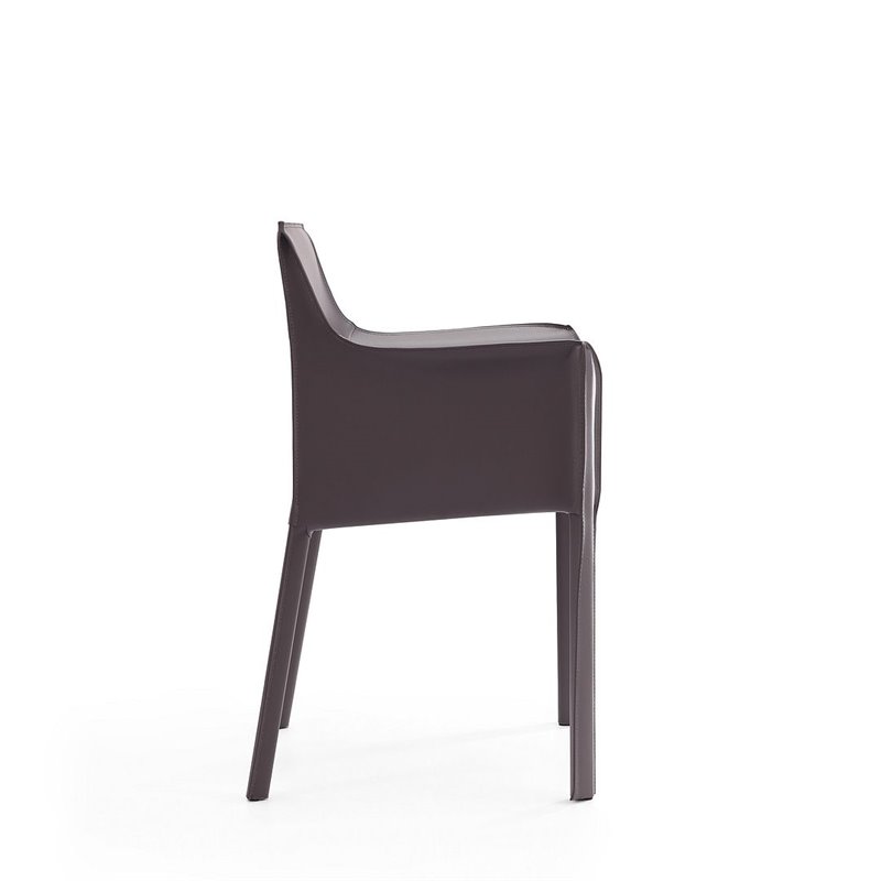 Manhattan Comfort Vogue Faux Leather Armchair in Gray (Set of 2)