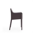 Manhattan Comfort Vogue Faux Leather Armchair in Gray (Set of 2)