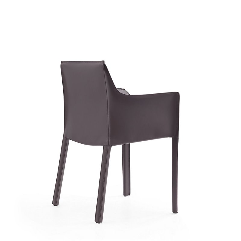 Manhattan Comfort Vogue Faux Leather Armchair in Gray (Set of 2)