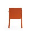 Manhattan Comfort Paris Saddle Leather Arm Chair in Coral Orange (Set of 2)