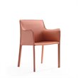 Manhattan Comfort Paris Saddle Leather Arm Chair in Clay Pink (Set of 2)