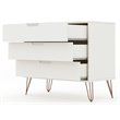 Manhattan Comfort Rockefeller 3-Drawer Wood Dresser in White (Set of 2)