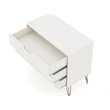 Manhattan Comfort Rockefeller 3-Drawer Wood Dresser in White (Set of 2)