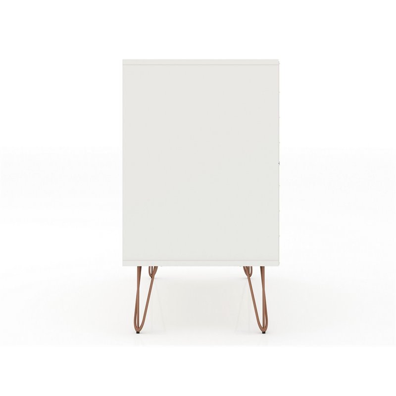 Manhattan Comfort Rockefeller 3-Drawer Wood Dresser in White (Set of 2)