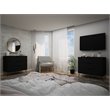 Manhattan Comfort Rockefeller 3-Drawer Wood Dresser in Black (Set of 2)
