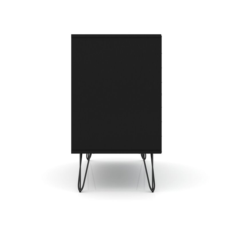 Manhattan Comfort Rockefeller 3-Drawer Wood Dresser in Black (Set of 2)