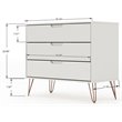Manhattan Comfort Rockefeller 3-Drawer Wood Dresser in Off White (Set of 2)