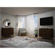 Manhattan Comfort Rockefeller 3-Drawer Wood Dresser in Brown (Set of 2)