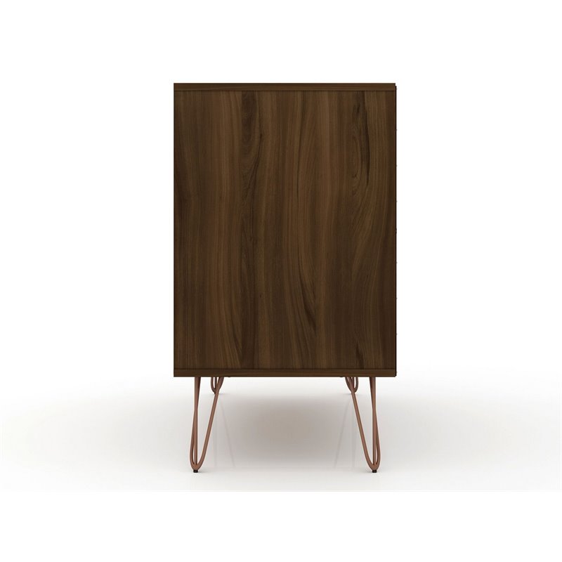 Manhattan Comfort Rockefeller 3-Drawer Wood Dresser in Brown (Set of 2)