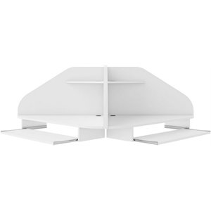 bradley wood 2 pc. floating cubicle section desk set in white