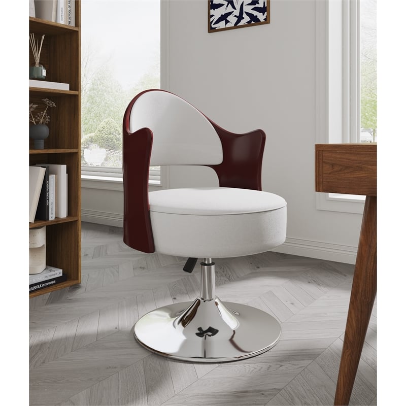 Manhattan Comfort Bopper Faux Leather Accent Chair in White (Set of 2)