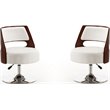 Manhattan Comfort Salon Faux Leather Accent Chair in White (Set of 2)