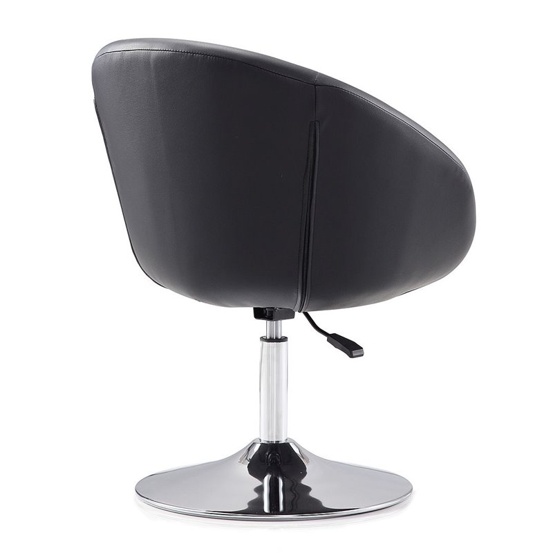 Manhattan Comfort Hopper Faux Leather Adjustable Accent Chair in Black (2 Pc)