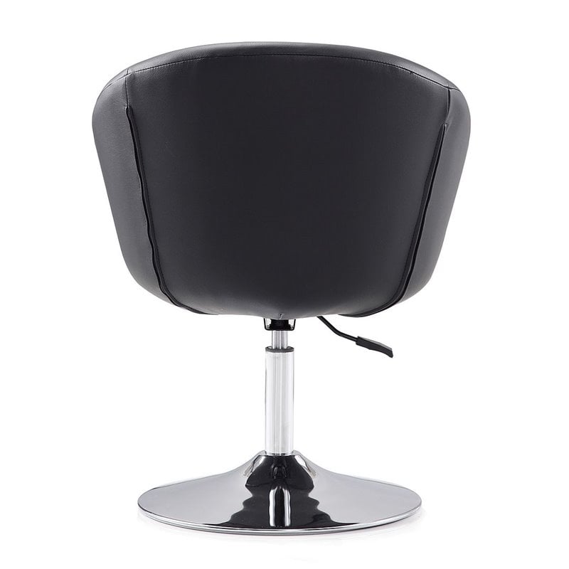 Manhattan Comfort Hopper Faux Leather Adjustable Accent Chair in Black (2 Pc)