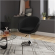 Manhattan Comfort Hopper Faux Leather Adjustable Accent Chair in Black (2 Pc)