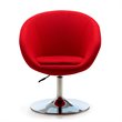 Manhattan Comfort Hopper Fabric Adjustable Height Accent Chair in Red (2 Pc)