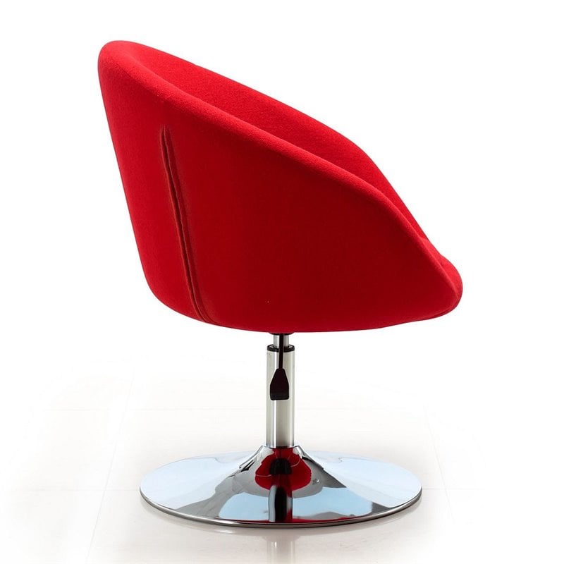 Manhattan Comfort Hopper Fabric Adjustable Height Accent Chair in Red (2 Pc)