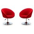 Manhattan Comfort Hopper Fabric Adjustable Height Accent Chair in Red (2 Pc)
