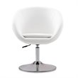Manhattan Comfort Hopper Faux Leather Adjustable Accent Chair in White (2 Pc)