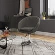 Manhattan Comfort Hopper Fabric Adjustable Height Accent Chair in Gray(2 Pc)